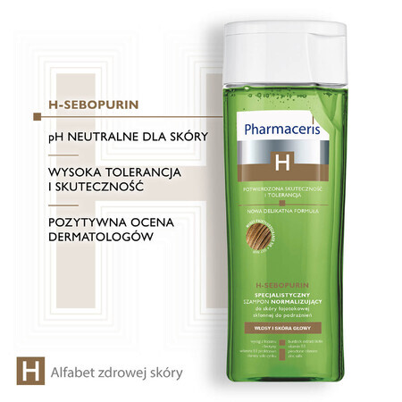 Pharmaceris H Sebopurin, șampon specializat de normalizare, piele seboreică predispusă la iritații, 250 ml