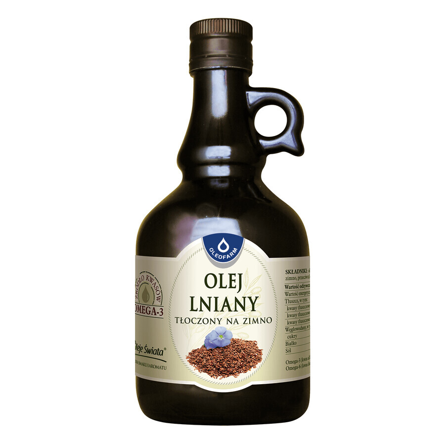 Oleofarm Oils of the World Lijnzaadolie, koudgeperst, 500 ml