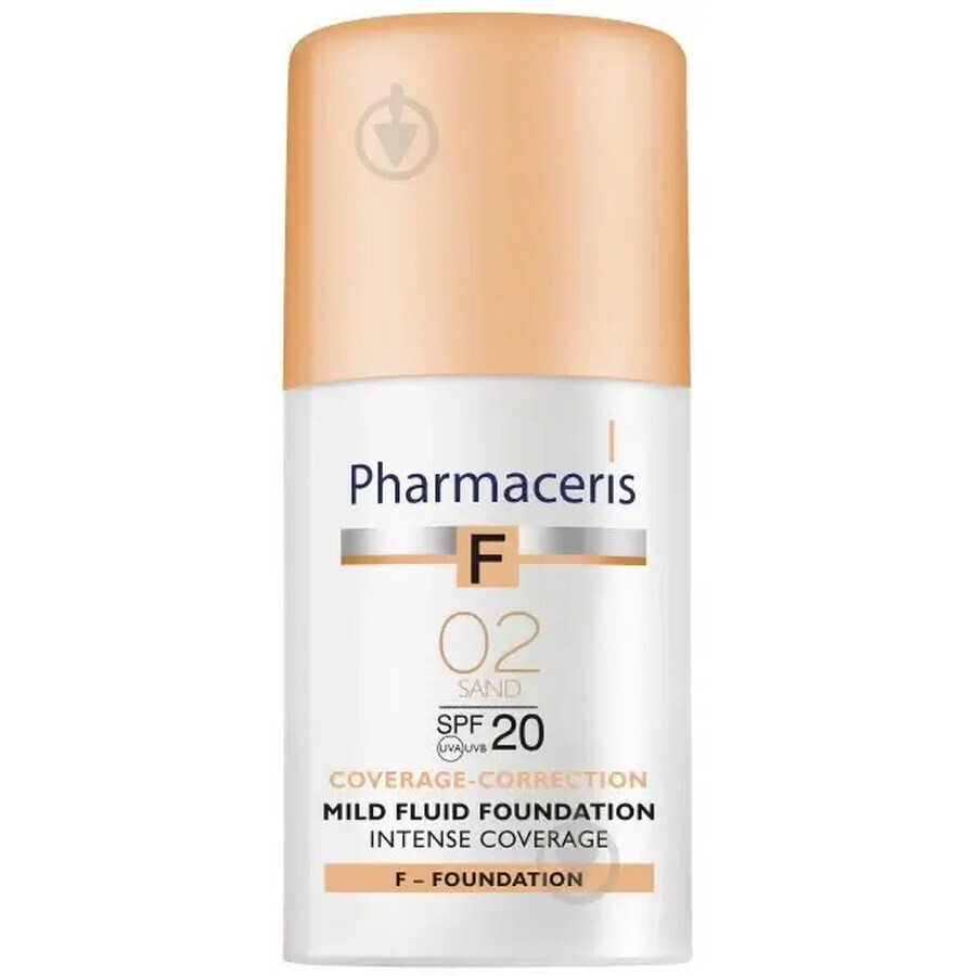 Pharmaceris F Coverage-Correction, fluid with fine coverage, 02 Sand, SPF 20, 30 ml