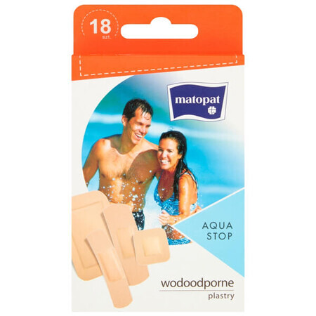 Matopat Aqua Stop, pansements avec pansement, imperméables, 18 pièces