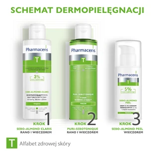 Pharmaceris T Sebo-Almond Peel, Night cream with 5% mandelic acid, level I exfoliation, 50 ml
