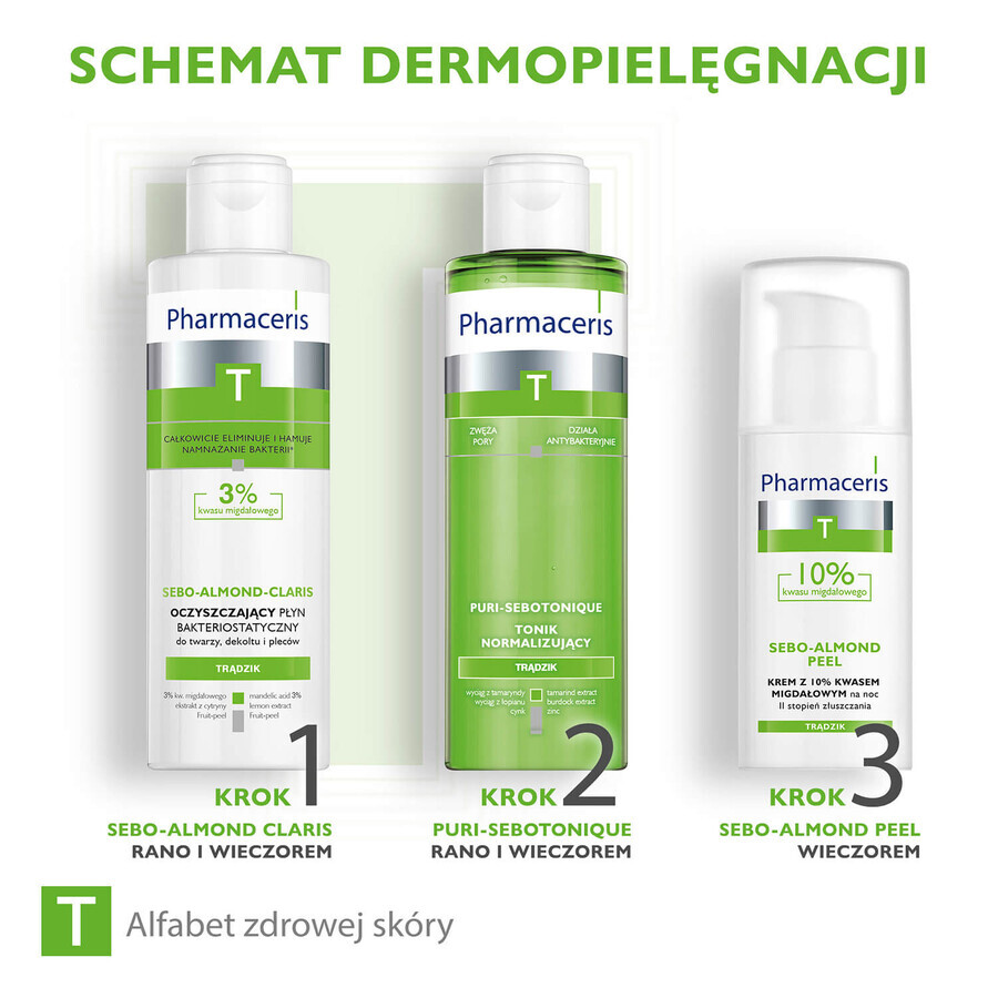 Pharmaceris T Sebo-Amandelpeeling, nachtcrème met 10% amandelzuur, 2e graads exfoliatie, 50 ml