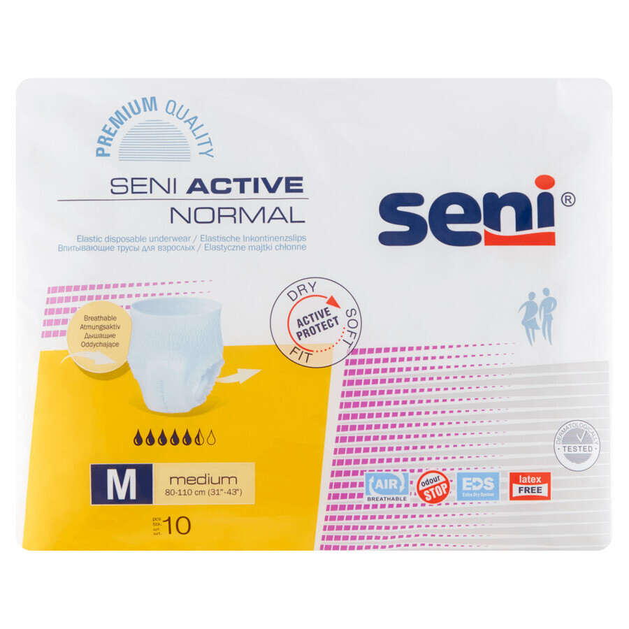 Seni Active Normaal, absorberende slipjes, Medium, 80-110 cm, 10 stuks