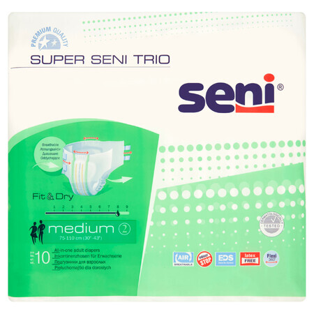 Super Seni Trio, luierbroekjes, Medium, 10 stuks