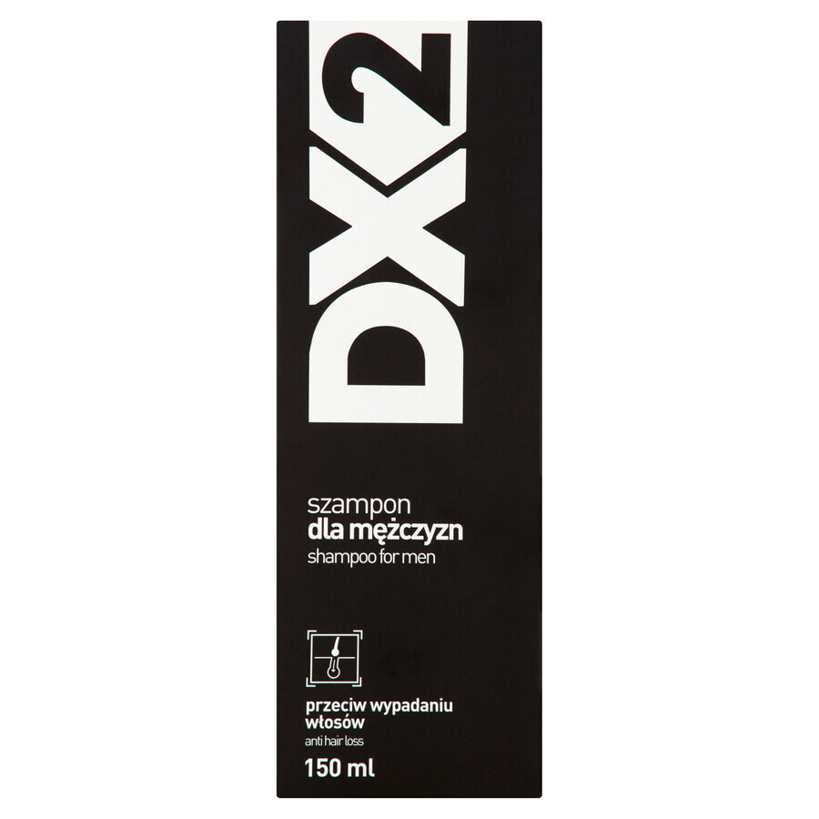 DX2, shampoing pour hommes, contre la chute des cheveux, 150 ml EMBALLAGE ENDOMMAGÉ