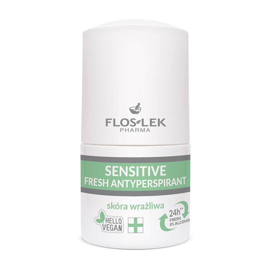 Flos-Lek Fresh, anti-transpirant, gevoelige huid, deo roll-on, 50 ml