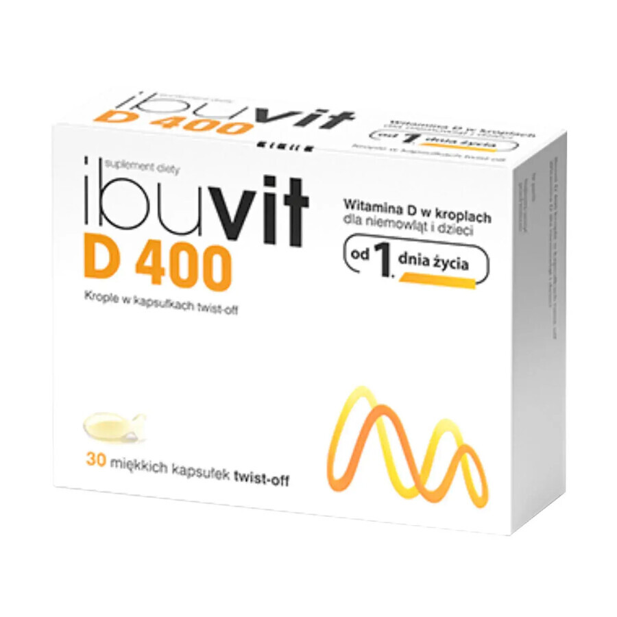 Ibuvit D 400, vitamin D for infants and children, 30 twist capsules