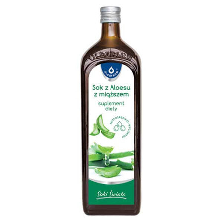 Oleofarm Juices of the World Aloë-sap met vruchtvlees, 1000 ml