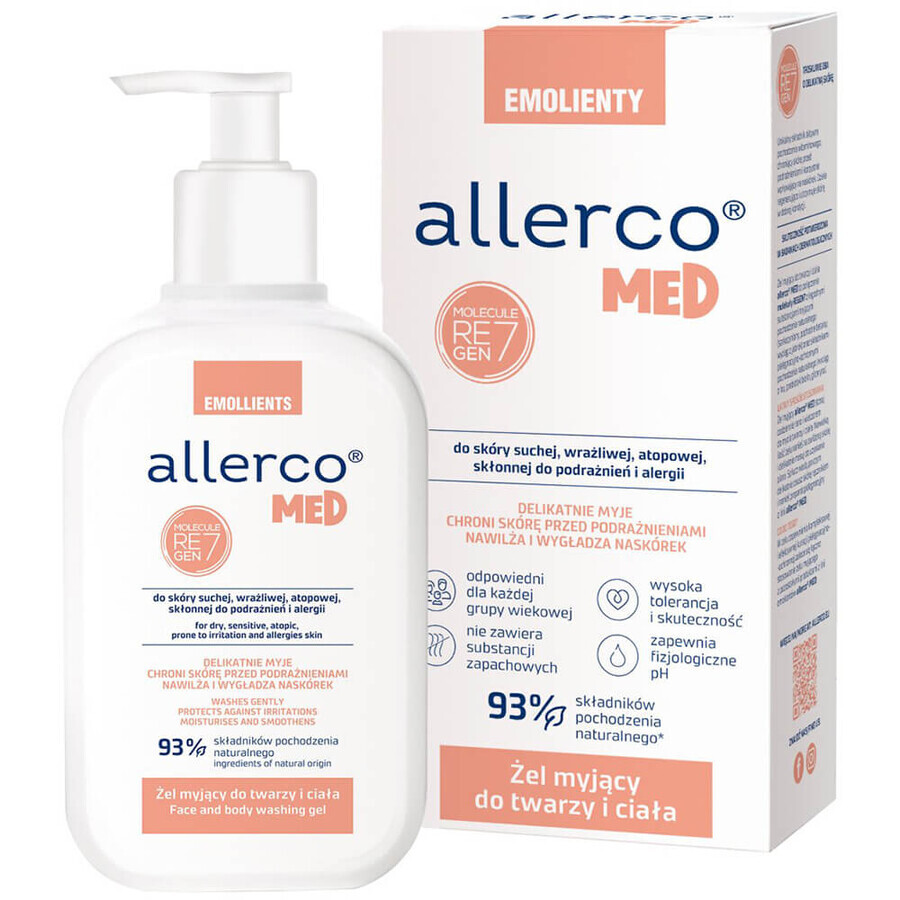 Allerco, gel nettoyant pour peaux sujettes aux irritations et allergies, 200 ml