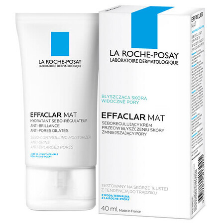 La Roche-Posay Effaclar Mat, talgregulerende crème tegen glans van de huid, 40 ml