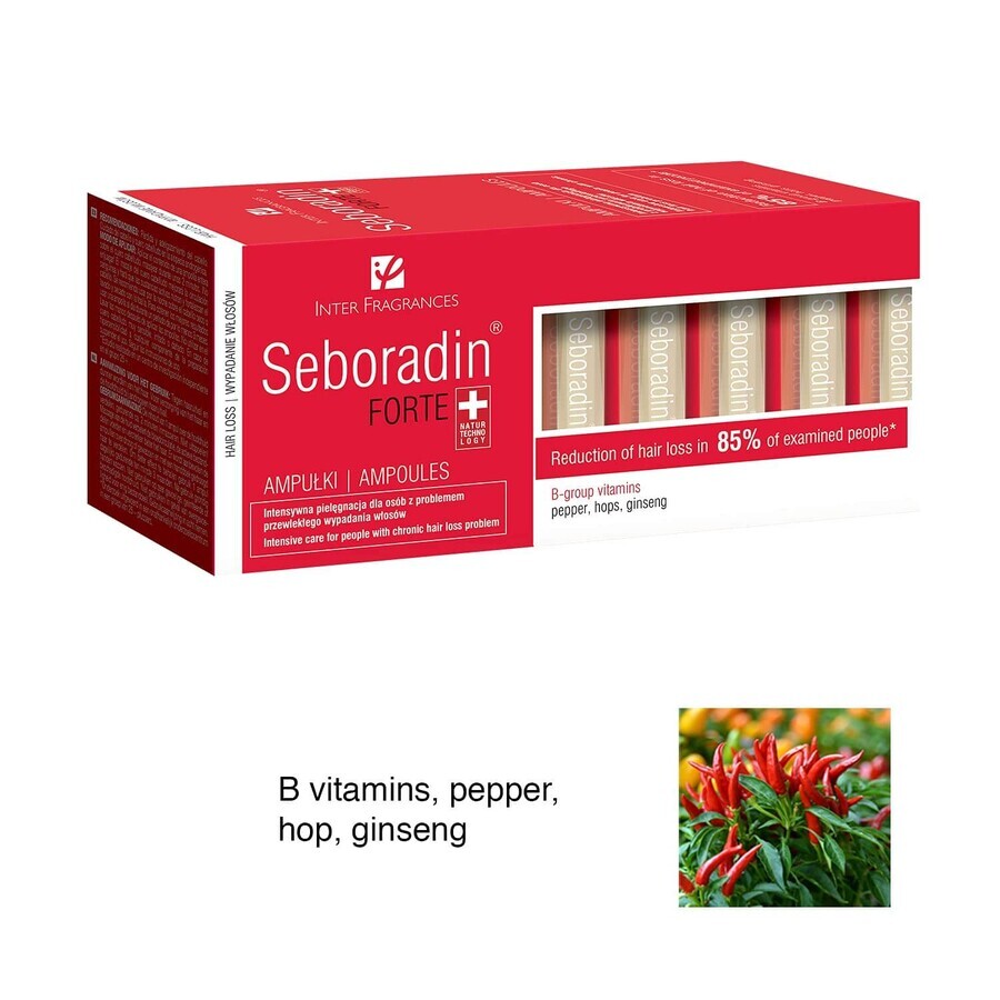 Seboradin Forte, traitement anti-chute, 5,5 ml x 14 ampoules