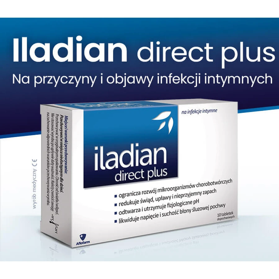 Iladian Direct Plus, 10 vaginal tablets, Aflofarm