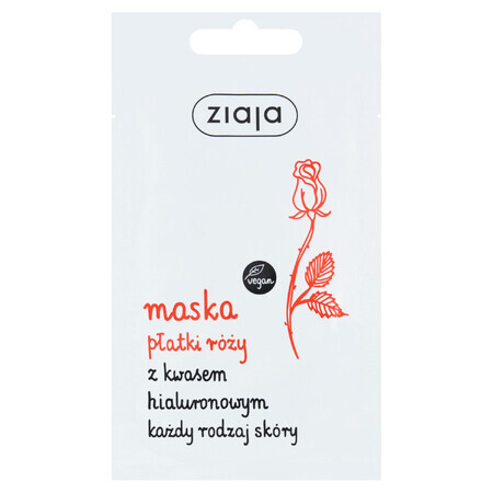 Ziaja Rose Petals, gezichtsmasker met hyaluronzuur, 7 ml