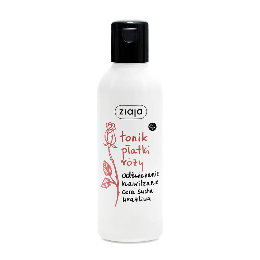 Ziaja Rose Petals, tonique visage, peaux sèches et sensibles, 200 ml