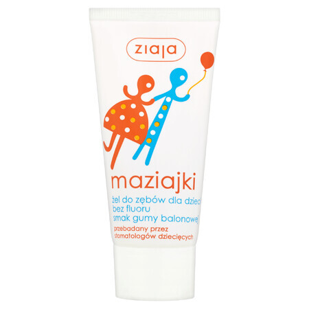 Ziaja Maziajki, gel brosse à dents pour enfants à partir de 2 ans, saveur bubble gum, 50 ml