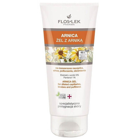 Flos-Lek Arnica, gel all&#39;arnica, per vasi sanguigni dilatati, contusioni, contusioni, gonfiore, 200 ml