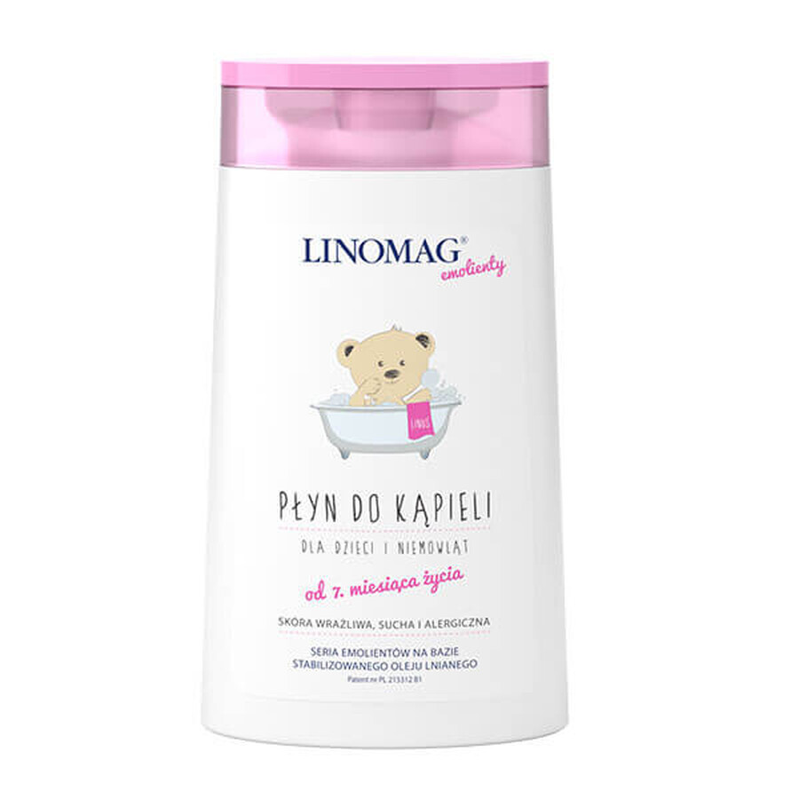 Linomag Emolients, Loțiune de baie pentru bebeluși și copii de la 7 luni, 200 ml