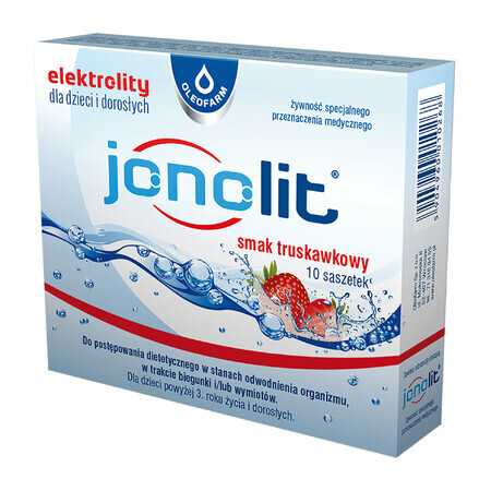 Ionolite, electroliți pentru copii și adulți, aromă de căpșuni, 10 pliculețe