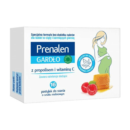 Prenalen Gardło, met propolis en vitamine C, 16 zuigtabletten