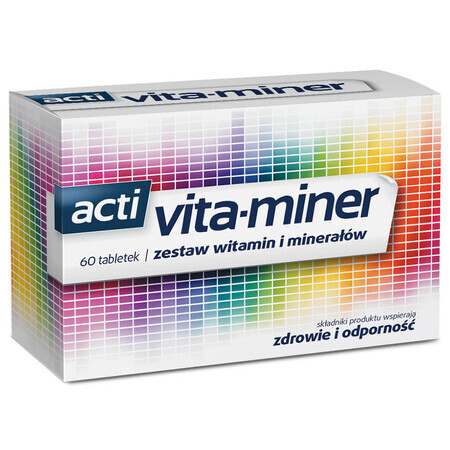 Acti Vita-miner Ensemble de vitamines et minéraux, 60 comprimés