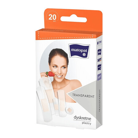 Matopat Transparent, patches for dressings, discreet, 20 pieces