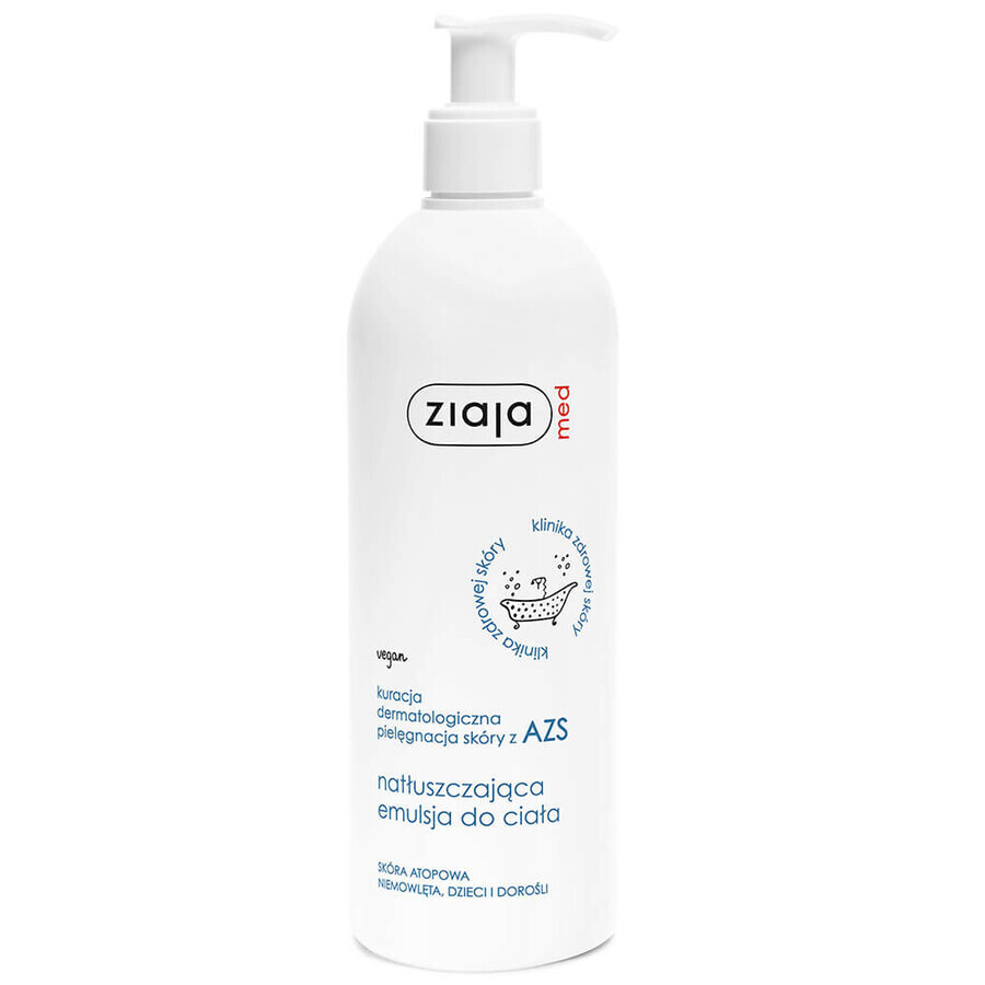 Ziaja Med, fetthaltige Körperemulsion, atopische Haut, Säuglinge, Kinder und Erwachsene, 400 ml