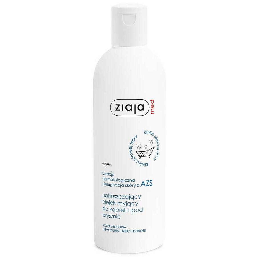 Ziaja Med, hydraterende reinigingsolie voor bad en douche, atopische huid, baby&#39;s, kinderen en volwassenen, 270 ml