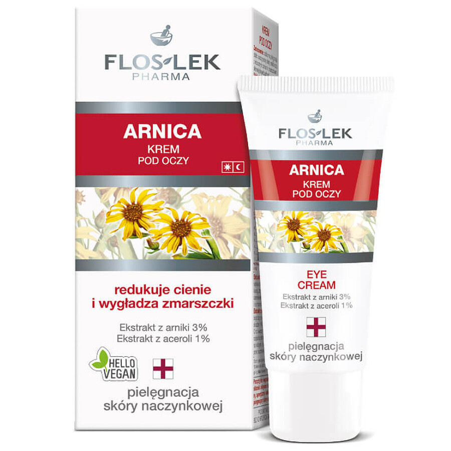 Flos-Lek Arnica, oogcrème, voor vasculaire huid, 30 ml