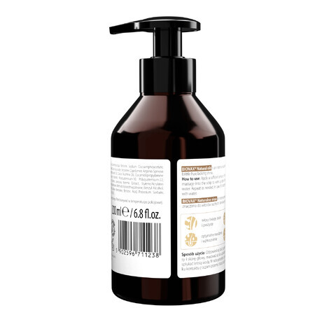 Biovax Natural Oils, intensief regenererende haarshampoo, argan, kokosnoot, macadamia, 200 ml