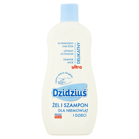 Dzidziuś Ultra Delicate, wasgel en shampoo voor baby&#39;s en kinderen, 500 ml