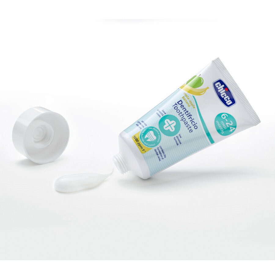 Chicco, dentifrice au fluor après 6 mois, saveur pomme-banane, 50 ml