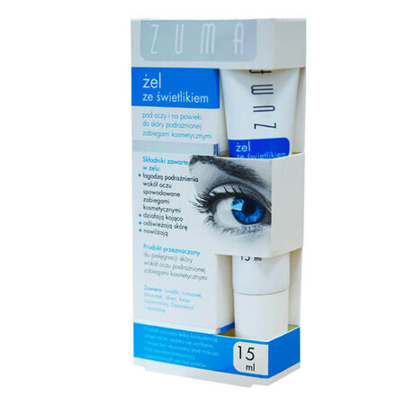 Zuma, oog- en ooglidgel met dakraam voor huid geïrriteerd door cosmetische behandelingen, 15 ml