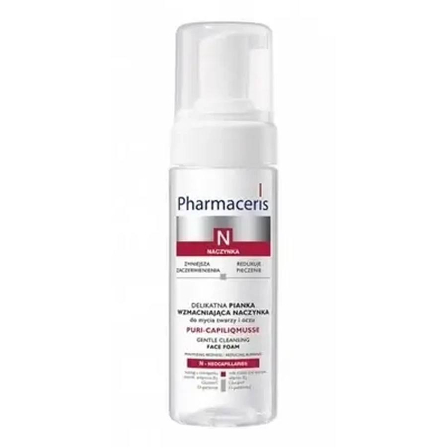 Pharmaceris N Puri-Capiliqmusse, delicate schuimversterkende haarvaten voor het wassen van gezicht en ogen, 150 ml