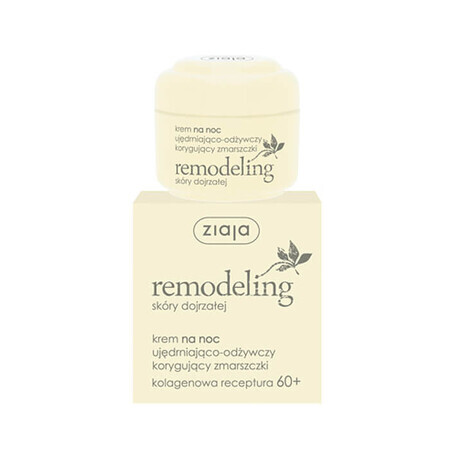 Ziaja Remodeling 60+, nachtcrème, verstevigend en voedend, 50 ml