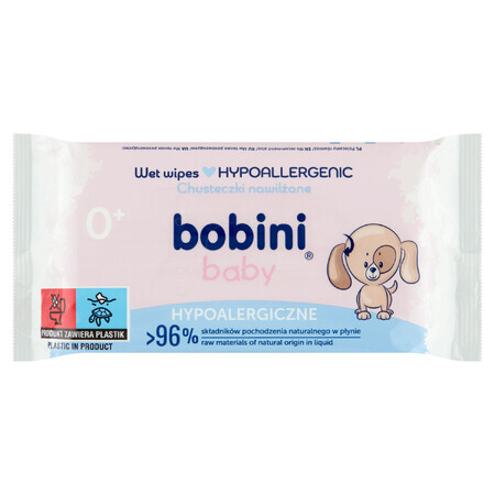 Bobini Baby, vochtige doekjes voor baby&#39;s vanaf 1 dag en kinderen, hypoallergeen, 60 stuks