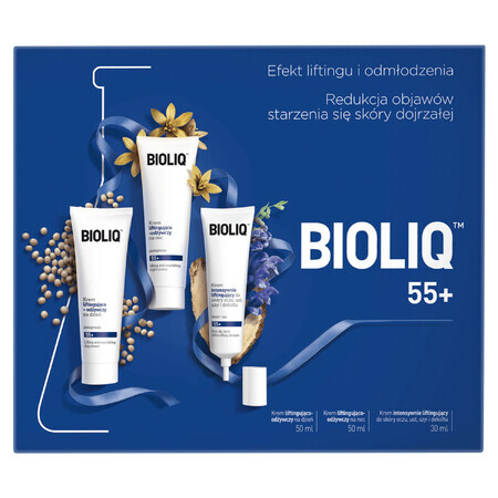 Bioliq 55+ set, liftende en voedende dagcrème, 50 ml + nachtcrème, 50 ml + oogcrème, 30 ml