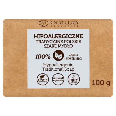 Barwa Hypoallergénique, savon gris polonais traditionnel, 100 g