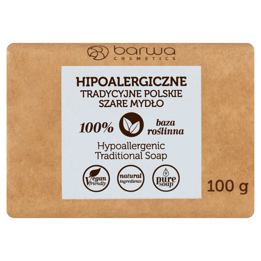 Barwa Hypoallergene, traditionele Poolse grijze zeep, 100 g