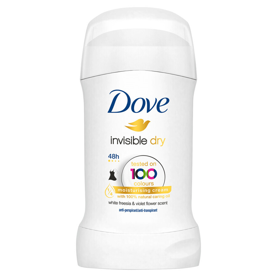 Dove Deodorante Stick 40ml - Protezione efficace e invisibile per tutto il giorno. Sicurezza e freschezza a lungo termine.