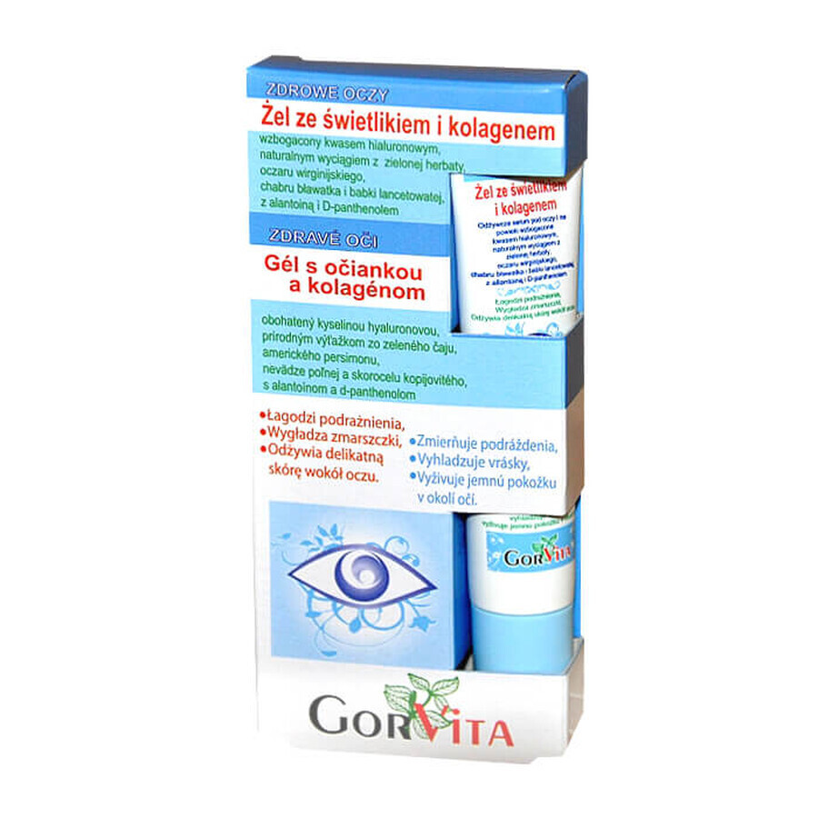 GorVita, gel pour les yeux avec puits de lumière et collagène, 20 ml