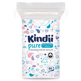 Kindii Pure, dischetti di cotone per bambini, 60 pz.