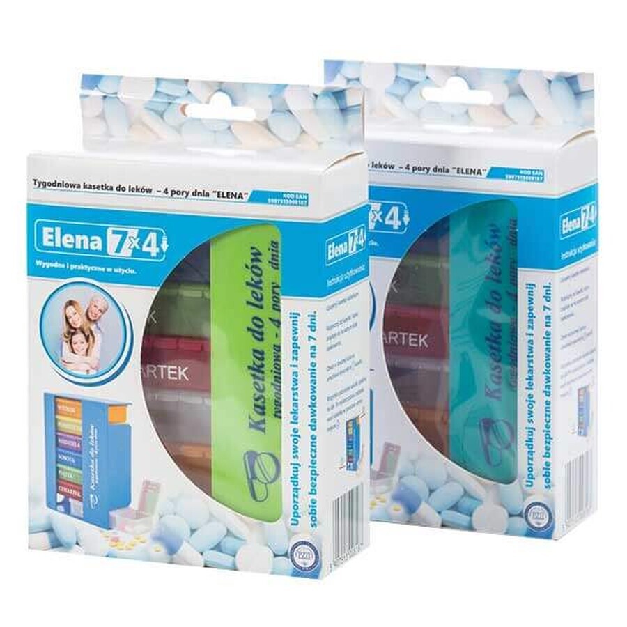 El-Comp Elena, medicatiecassette, wekelijks, 4-compartimenten