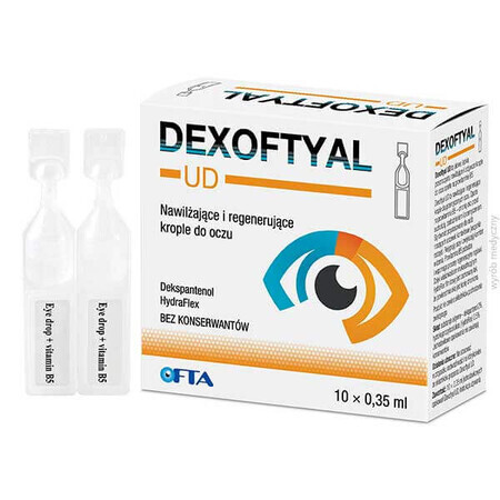 Dexoftyal UD, collyre hydratant et régénérant, 0,35 ml x 10 minimes