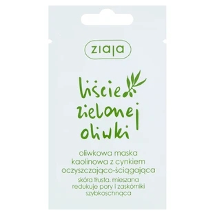 Ziaja Green Olive Leaves, kaolienmasker met zink, reinigend en samentrekkend, 7 ml