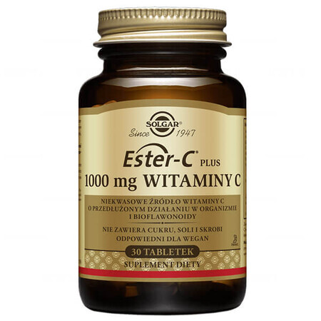 Solgar Ester C Plus 1000 mg Vitamine C, 30 comprimés