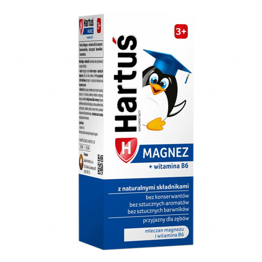 Hartuś Magnésium + Vitamine B6, sirop pour enfants de plus de 3 ans, 120 ml