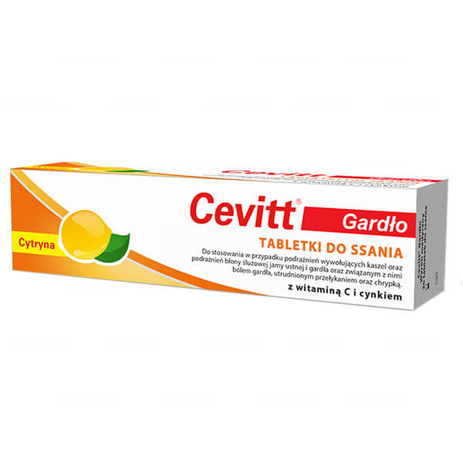 Cevitt Gardło, citron, 20 pastilles