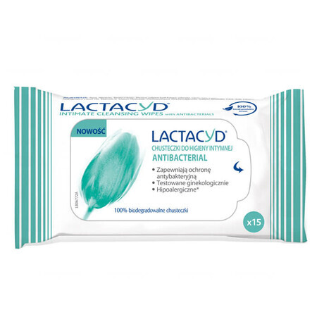 Lactacyd Antibacteriële, intieme hygiënedoekjes, 15 stuks