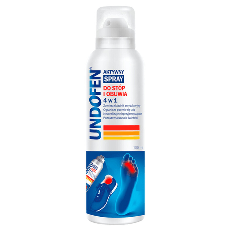 Undofen, 4 in 1 active spray for feet and shoes, 150 ml