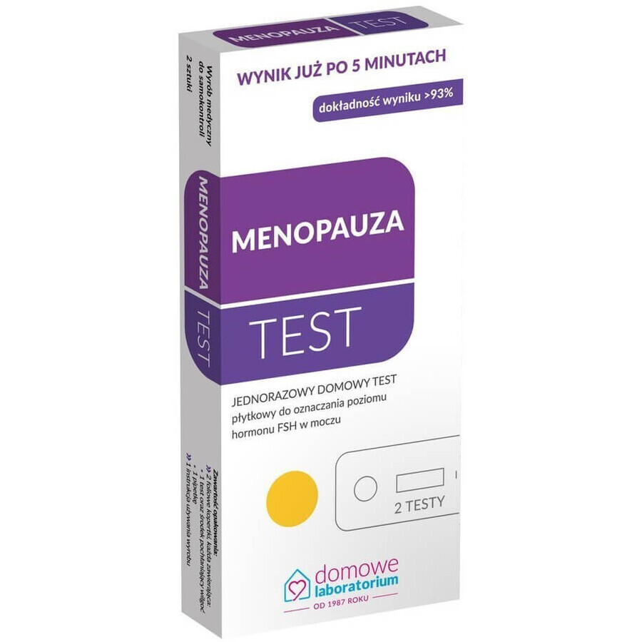 Thuislaboratorium Menopauzetest, thuistest voor het detecteren van FSH in urine, 2 stuks